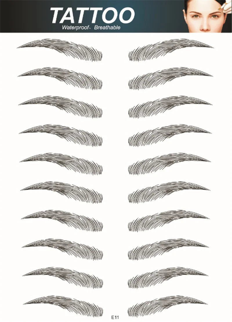 4D Hair Like Eyebrows Makeup Waterproof Eyebrow Tattoo Sticker Long Lasting Natural Fake Eyebrow Stickers Cosmetics 10 pairs 1PC