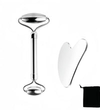 Stainless Steel Gua Sha Scraping Massage Roller - Facial & Body Beauty Tool for Skin Care, Lymphatic Drainage, Anti-Aging - BlissFully