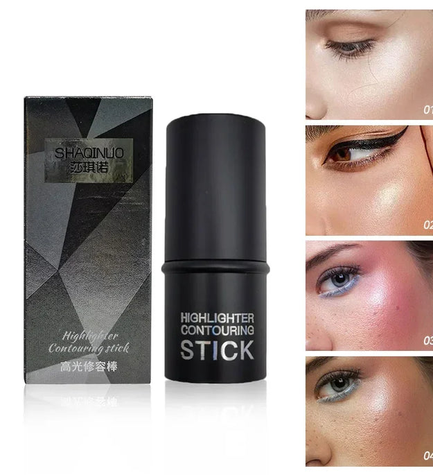 Waterproof Contour Stick, Highlighter Stick, Blush Stick Cream Contour Kit with Contour Brush, Create Face Contour, Non-greasy