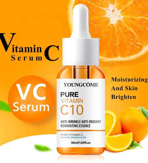 Vitamin C Facial Essence Hyaluronic Acid Dark Skin Brighten Serum Fade Fine Lines Moisturizing Repair Dull Serum Face Skin Care - BlissFully