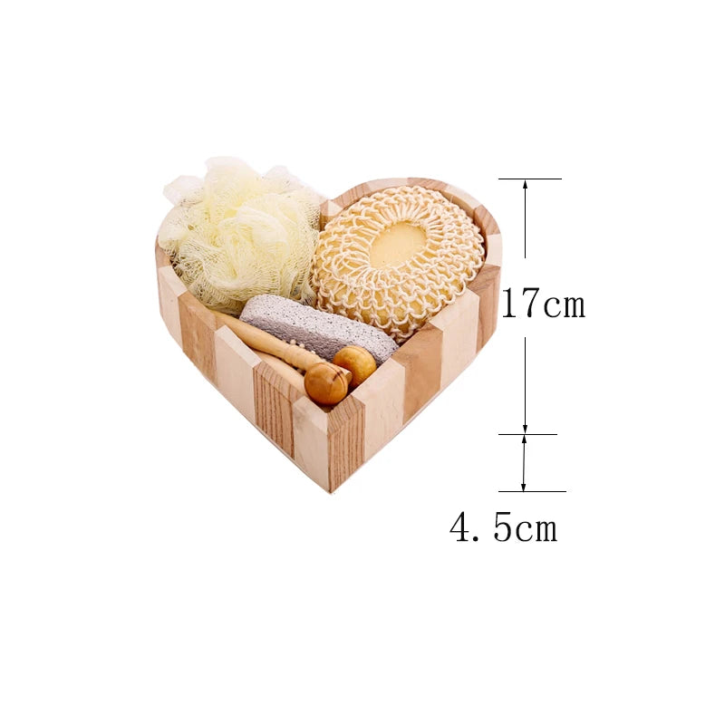 5 in 1 Women Man Girl Kid Baby Bath Show Spa Set Kit Gift Include Bath Tool Loofah Sponge Hair Brush Pumice Stone Foot File