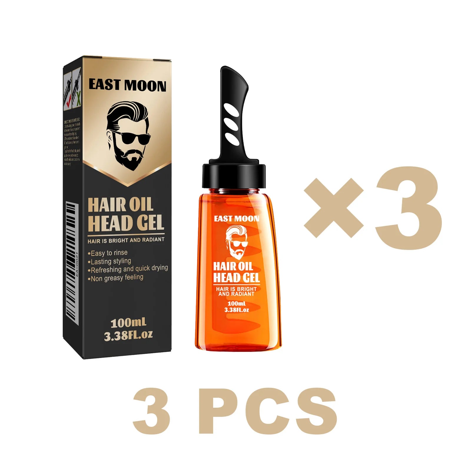 East Moon 2 in 1 Men Hair Wax Comb Long Lasting Fluffy Fresh Strong Hold Versatile Styling Hair Gel Edge Control Hair Care - BlissFully