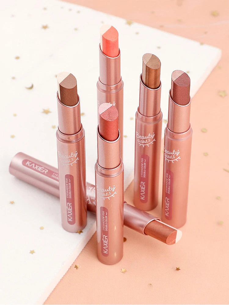 Gradient two-color eye shadow pen waterproof, sweat proof, not easy to smudge, pearlescent, fine shiny, lazy eye shadow s