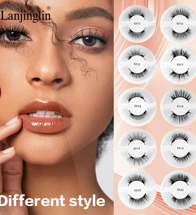 10 Pairs 3D Magnetic False Eyelashes Tweezer Set Reusable False Eyelashes Set Natural Mink False Lash Eyelash Makeup Tool