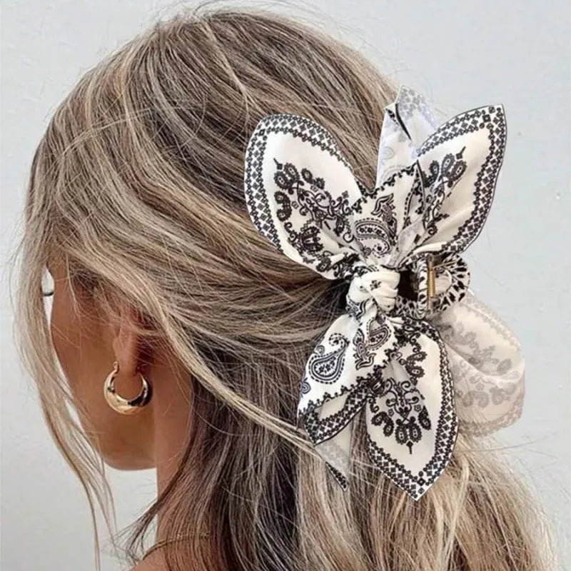 1pc new double-sided cashew flower love grabbing clip butterfly knot hair clip summer vacation shark clip fashion - BlissFully