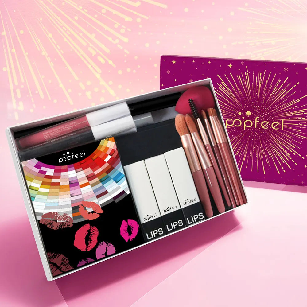 POPFEEL Christmas Makeup Set Gift Box - Includes Eyeshadow, Concealer, Powder - Perfect Cosmetics Set Gift for Special Occasions