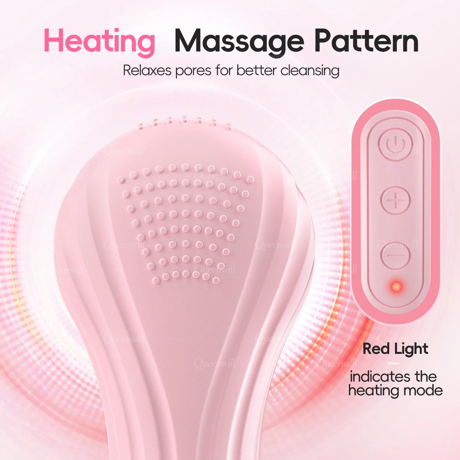 Electric Sonic Waterproof Facial Cleansing Brush Rechargeable Hot compress Deep Pore Cleaner Silicone Cleanse Skincare Device - BlissFully