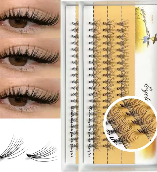 1 Box/60 Bunches Mink Eyelashes Natural 3D Russian Individual Eyelash extension 10D Eyelash cluster Makeup Tool Lashes Wholesale