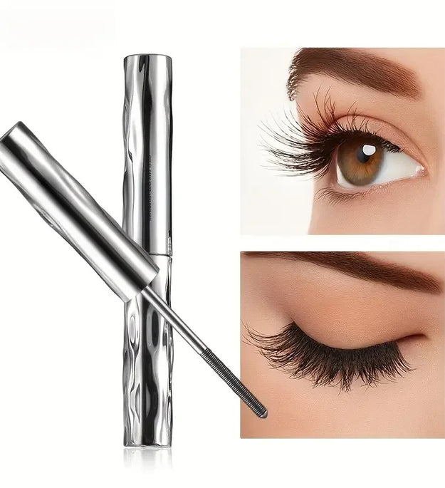 Steel Tube Mascara-Special Spiral Brush,Waterproof LongLasting Silk Fiber Mascara,keep Each Eyelash Curled for aLong Time Makeup