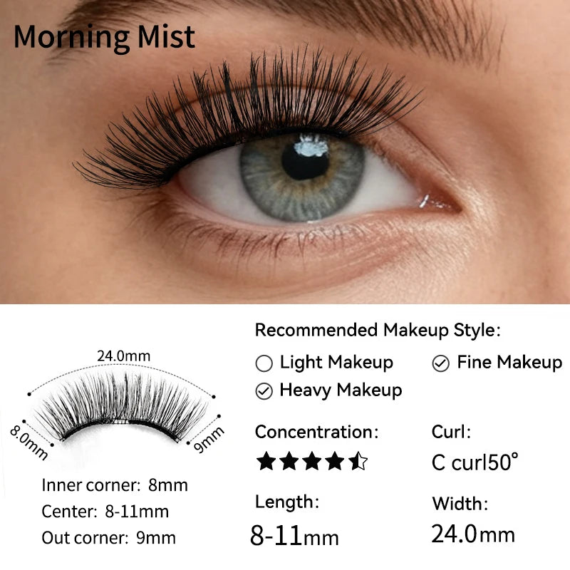 【 Soft Magnetic Eyelash Suction 】 New 2025 magnetic False Eyelash box with Korean style Little Devil Imitation mink fur