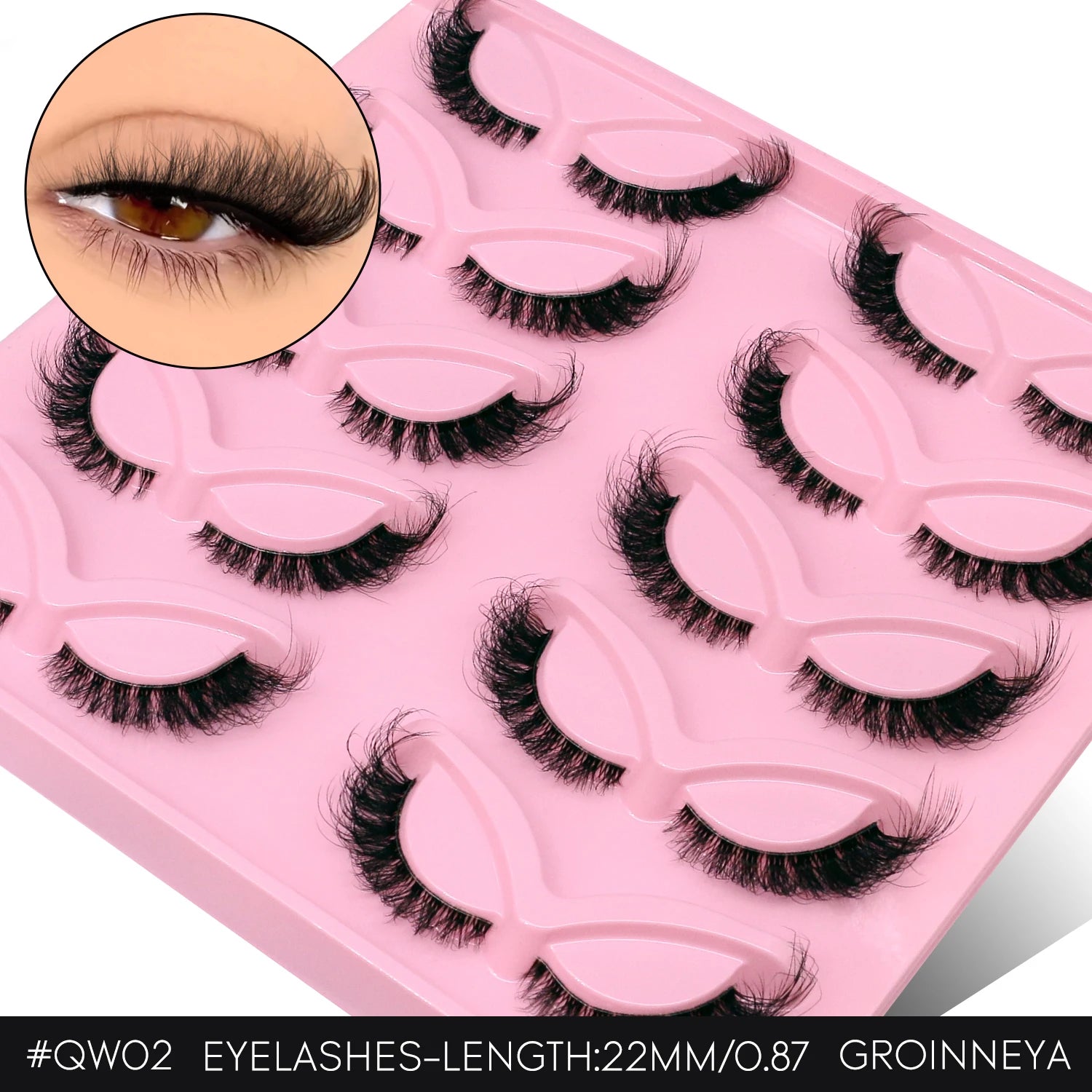 GROINNEYA Fluffy Cat Lashes 3D Faux Mink Lashes Soft Full Thick Eyelashes Wispy False Eyelashes Curly lashes wholesale lashes