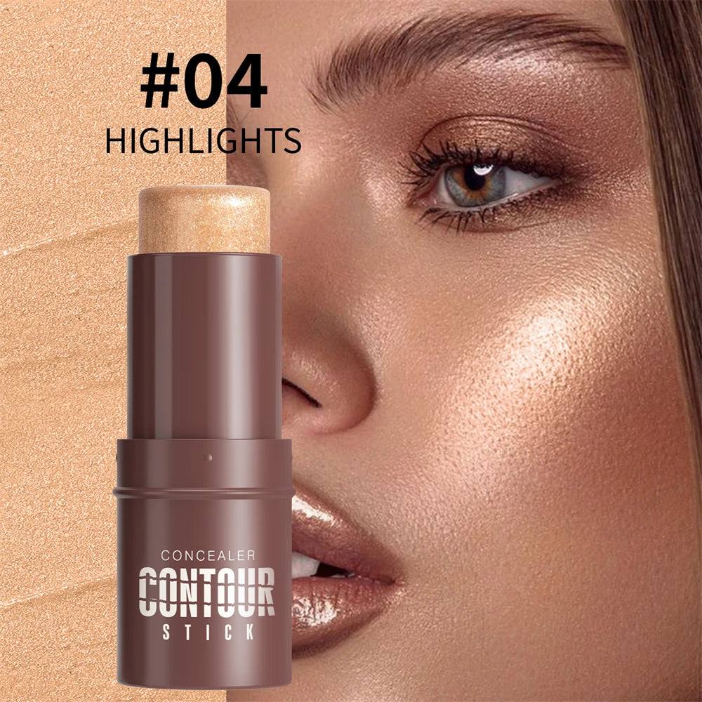 Shimmer Highlighting Bronzer Stick Face Brightening Concealer Pen Long Lasting Corrector Nose Shadow Face Contour Stick Cosmetic