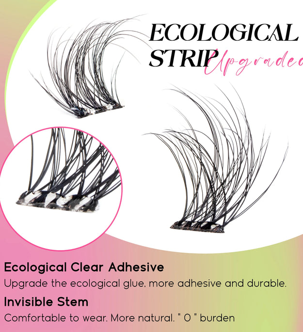 VYRILA Self Adhesive Cluster Lashes Glue-Free DIY Individual Eyelash Extension Natural Soft Lashes No Glue Needed Segmented Lash