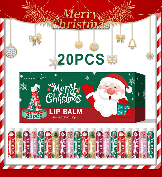 20PCS lipstick Set -5 Taste Christmas Theme Deep moisturizing and lasting moisturizing to create plump and shiny lips
