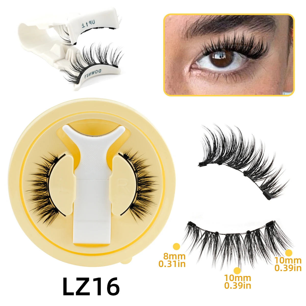 YSDO 1Pair Glue-free Magnetic Eyelashes Natural 3D Mink Eyelashes 2025 New Reusable Sensitive Eye Friendly Magnet Eyelash Kit