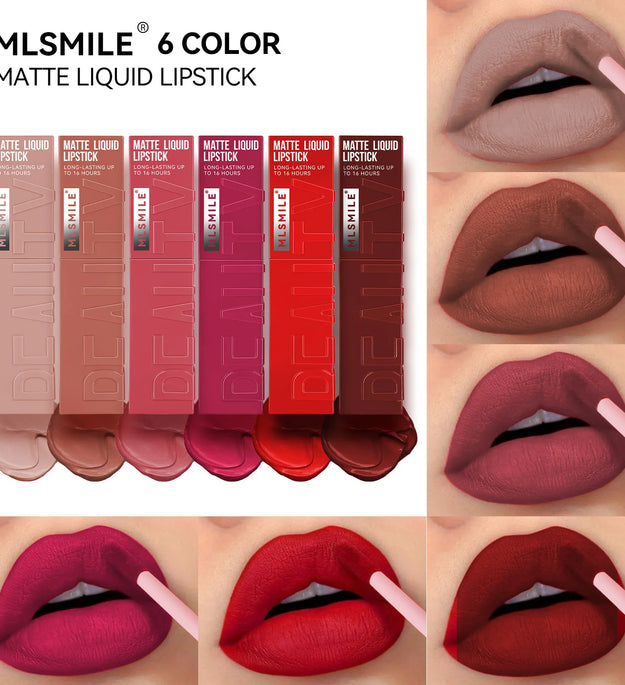 Matte Ink Liquid Lipstick Long Lasting Velvet Nude Lip Gloss Non-stick Cup Waterproof Lips Tint Waterproof Make Up