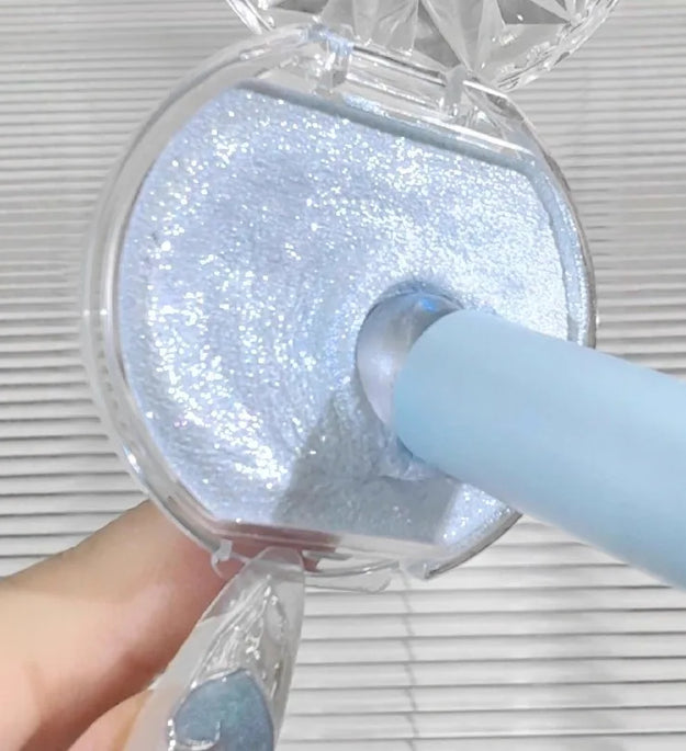 Galaxy Sapphire Highlighter Diamond Sparkle Cream for Eye & Face Glow Long Lasting & Blendable Highlight Cream Makeup Icy Blue