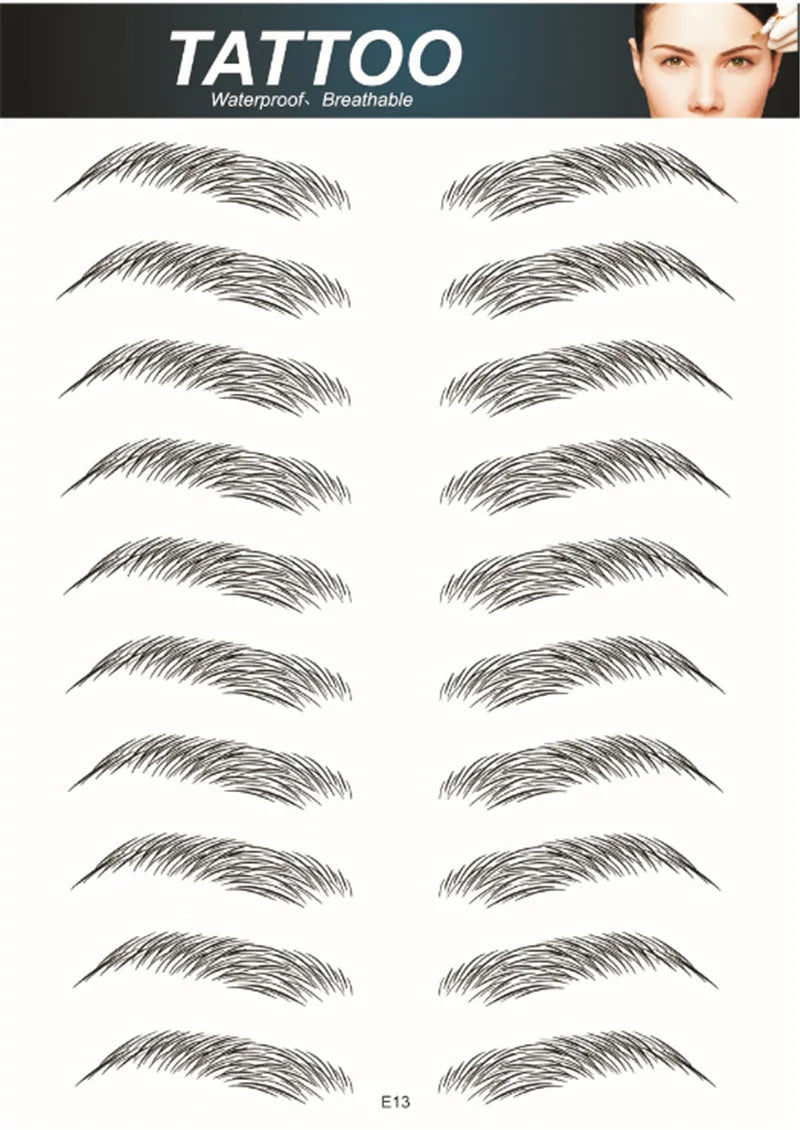 4D Hair Like Eyebrows Makeup Waterproof Eyebrow Tattoo Sticker Long Lasting Natural Fake Eyebrow Stickers Cosmetics 10 pairs 1PC