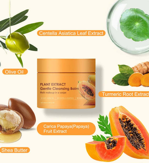 Papaya Makeup Remover Cream with Papaya Enzyme for Gentle Makeup Removal and Deep Cleansing of Pore Dust