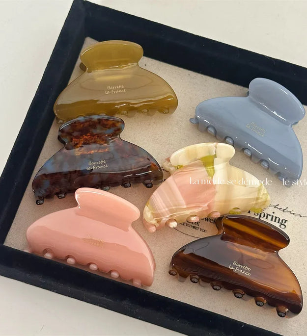 Elegant 6.5cm Acetate Hair Claw Medium Size Sweet Hair Clip Shark Clip Women Hair Accessories Headwear