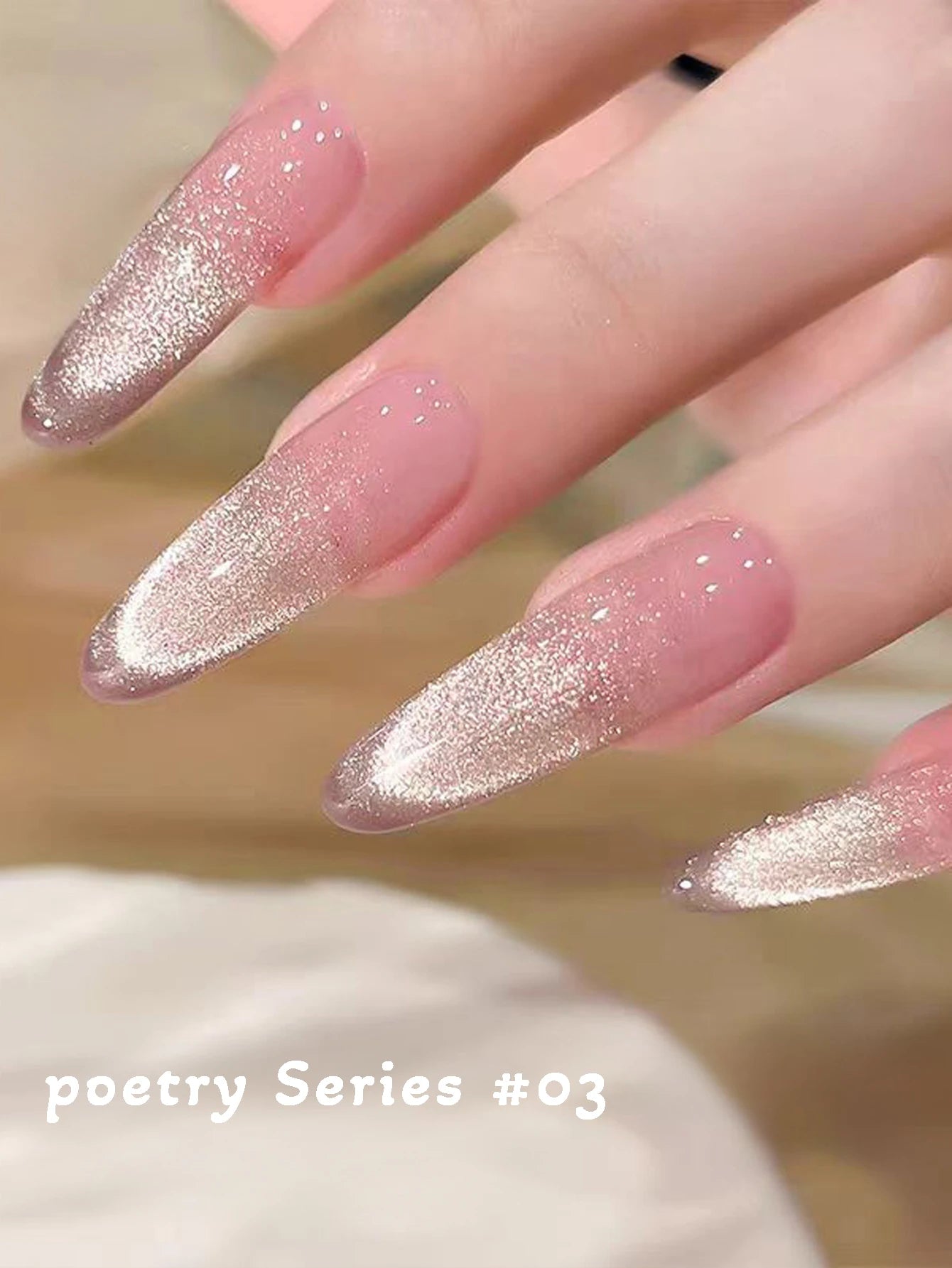 1-21pcs WS Japanese style Sparkling White Gel Nail Polish Fine Sparkling Pink Glitter Cat Eye Nail Gel Nail Art Home DIY