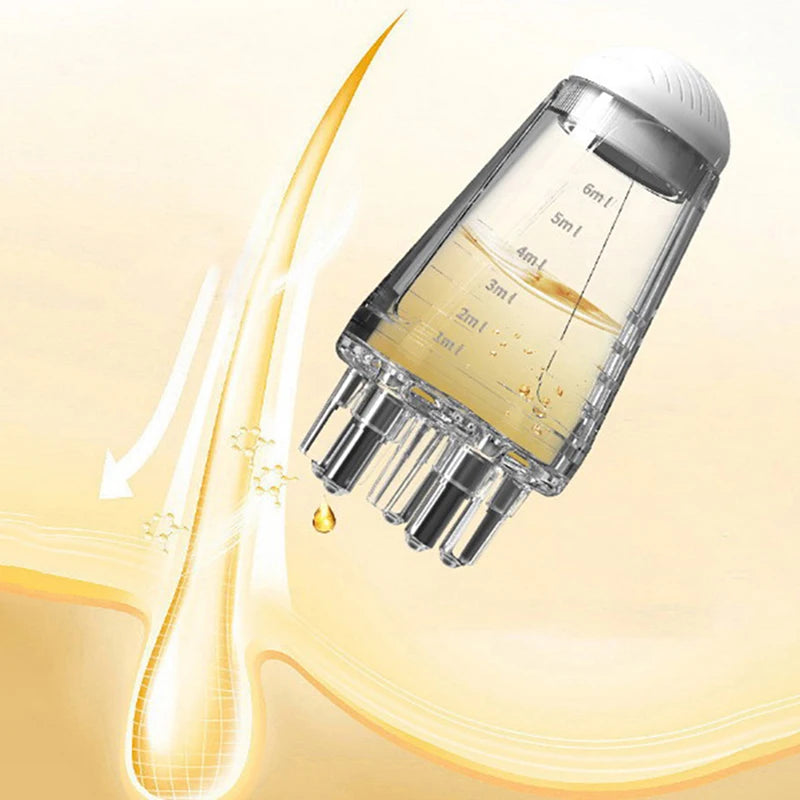 Scalp Applicator Hair Regrowth & Styling Solution Guide Comb Hexagon Head Oil Roller Ball Massage Comb Massage Relaxation Tools