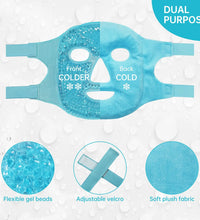 Full Face Massage Ice Mask Hot Cold Compress Gel Cooling Ice Face Eye Mask Facial Mask Face Eye Mask Ice Pack Sleeping Face SPA - BlissFully