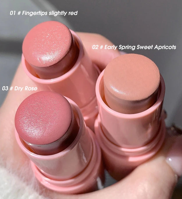 SHAQINUO Energizing Blush Stick - Natural Matte Finish, Creamy Texture, Easy to Blend for a Youthful Glow