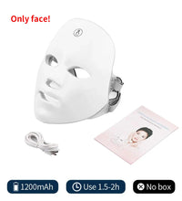 Wireless 7 Colors LED Face Beauty Machine Photon Facial Neck Skin Tighten Rejuvenation Facial Neck Mask - BlissFully