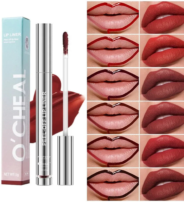 Peel Off Lip Liner Stain Kit - Long-Lasting Waterproof Matte Lip Tint Set for Women, Trend Colors, Easy to Use