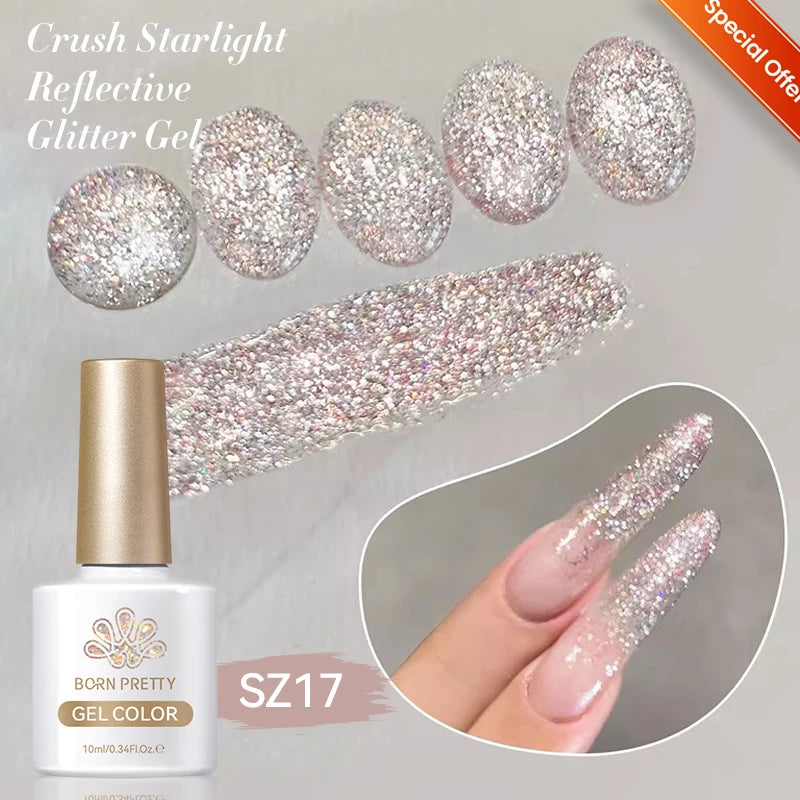 BORN PRETTY 10ml Cat Magnetic Gel Sparkling Ultra Gold Glitter Soak Off UV LED Gel Nail Art Varnish Manicure Valentine's Day