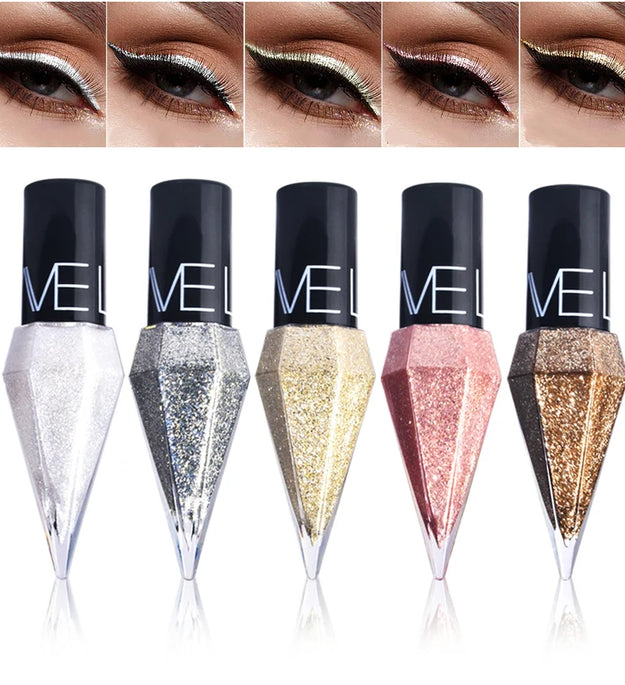 Diamond Sparkling Liquid Eyeliner Pearlescent color development quick dry waterproof not easily smudging liquid eyeliner