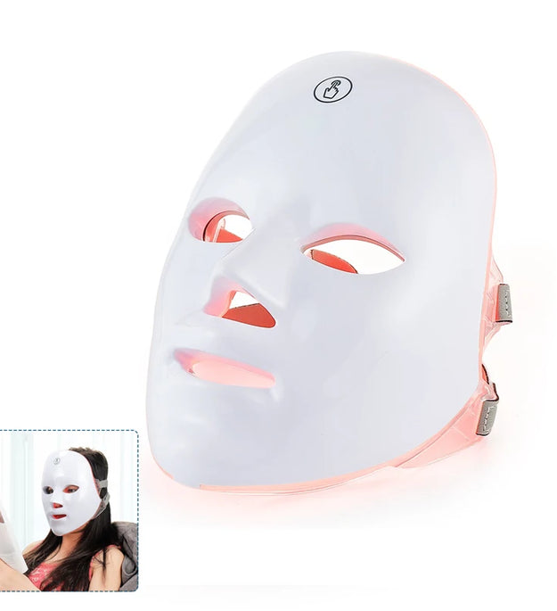 Wireless 7 Colors LED Face Beauty Machine Photon Facial Neck Skin Tighten Rejuvenation Facial Neck Mask - BlissFully