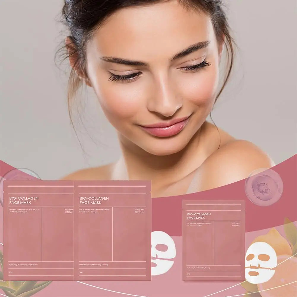 5/10Pcs Bio Collagen Face Mask Shrink Pores Deep Hydrating Overnight Mask Moisturizing Refreshing Brightening Face Skin Care