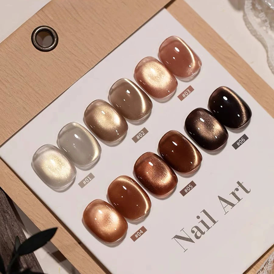 WS Black Glass Cat Magnetic Gel Nail Polish Punk Style Nail Art Manicure Varnis Semi Permanent Gel for Winter Nail Supplies