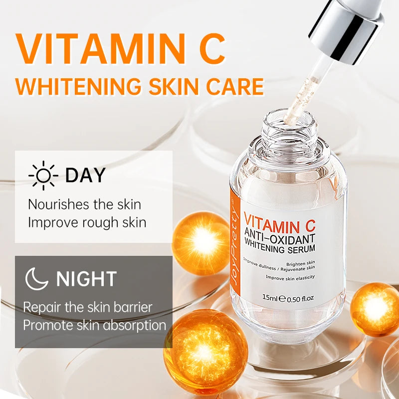 JoyPretty Vitamin C for Face Cream Whitening Dark Spots Removal Shrink Pore Serum Moisturizing Lighten Facial Skin Care Products - BlissFully