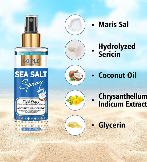 GOIPLE 200ml Sea Salt Spray Moisturizes Conditions Hair Texture Thicknes Beach Surfer Hairspray Mist For Men and Women
