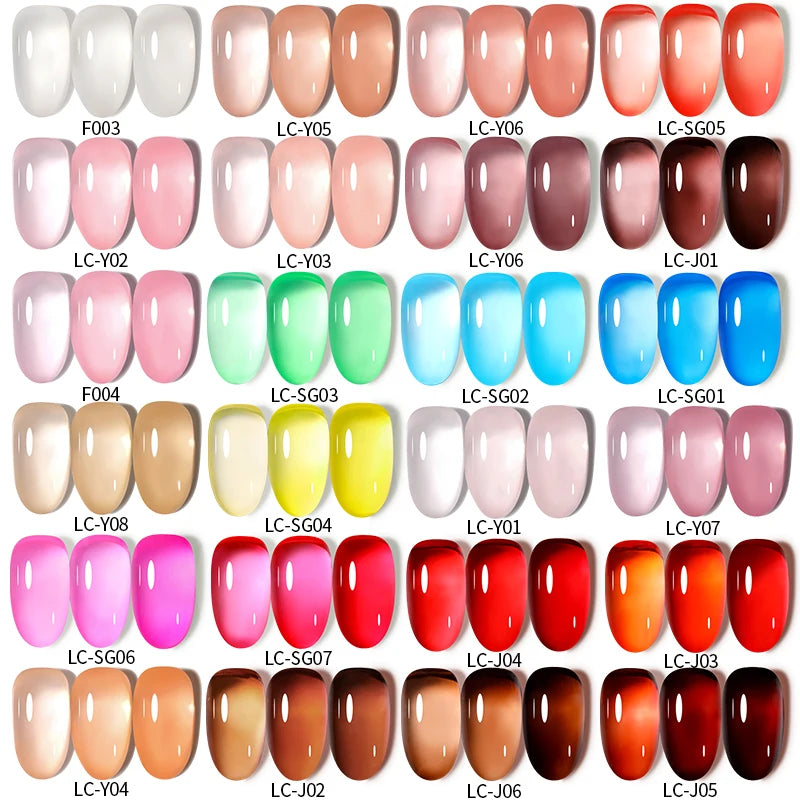 LILYCUTE 4/5Pcs/Set 7ML Nude Pink Gel Nail Polish and Translucent Jelly Nail Art Gel Semi Permanent Soak Off Design Manicure Set