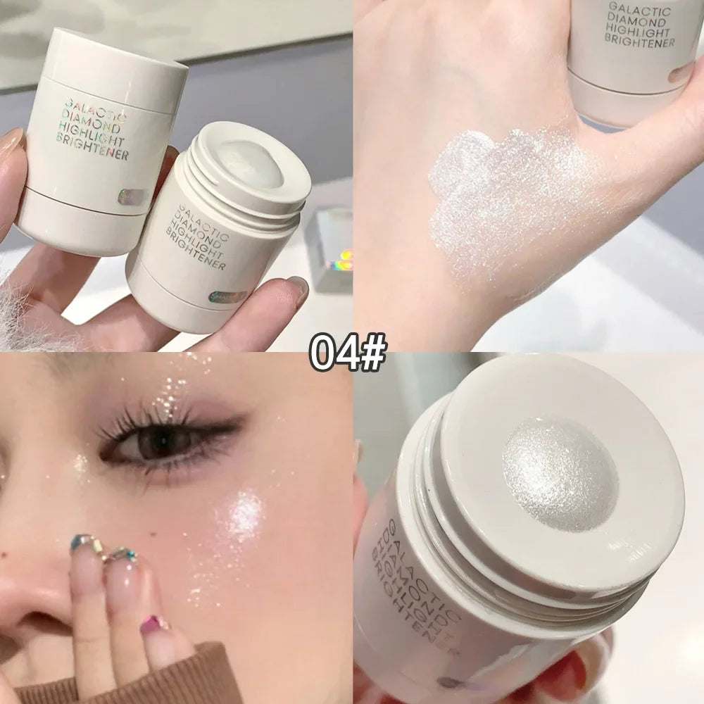 Galaxy Star Diamond Highlighter - Fine Glitter, Moisturizing & Water-Resistant, Perfect for All Skin Tones Creates a Radiant