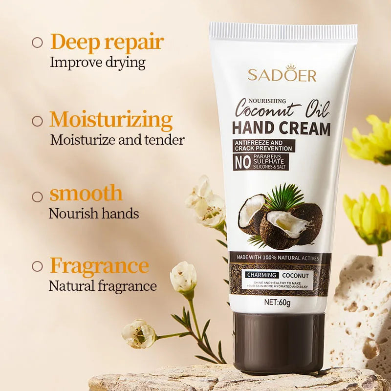60g Coconut Hand Cream Hands Creams Handcream Anti-Drying Crack Nourishing Moisturizing Firming Hands Skin Care For Women
