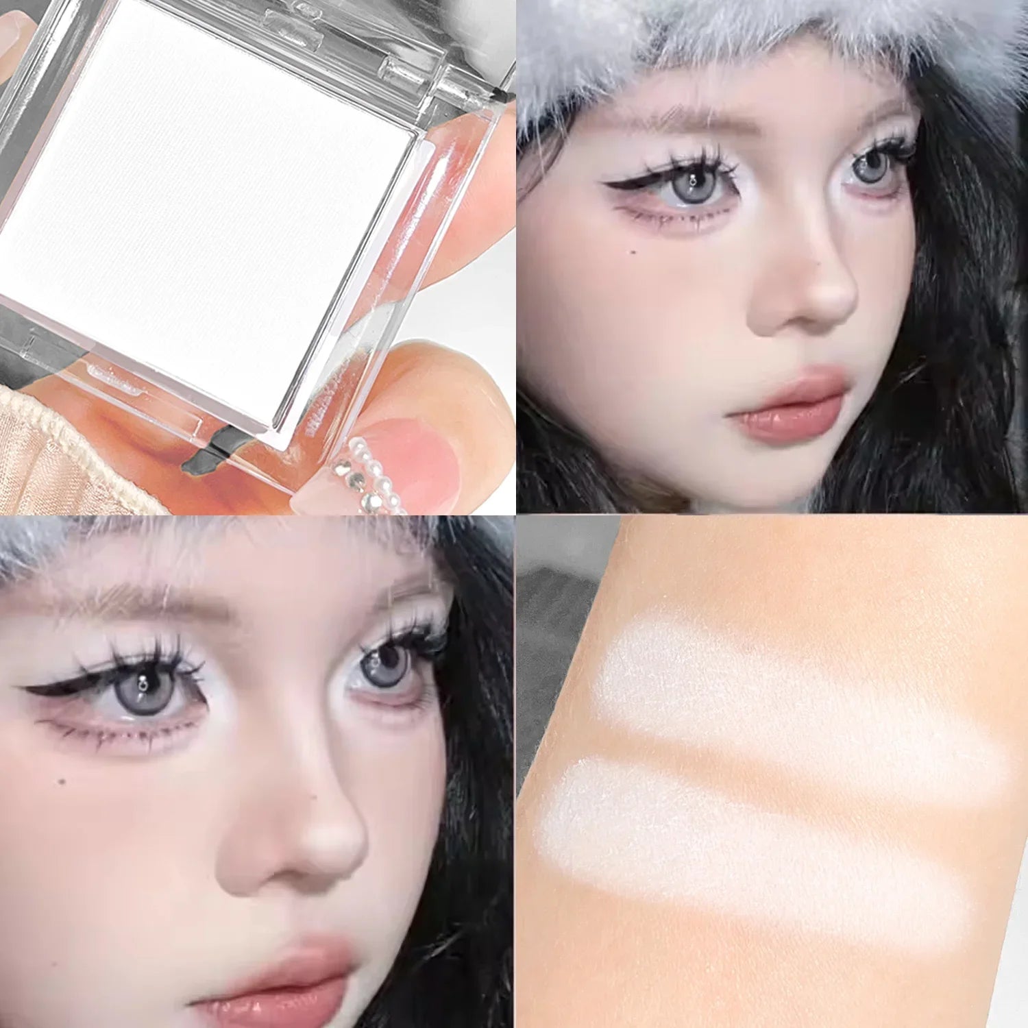 Hisyi Matte Monochrome Eyeshadow Palette Natural Light Highlighter Powder For Delicate Eye Contouring Brightens