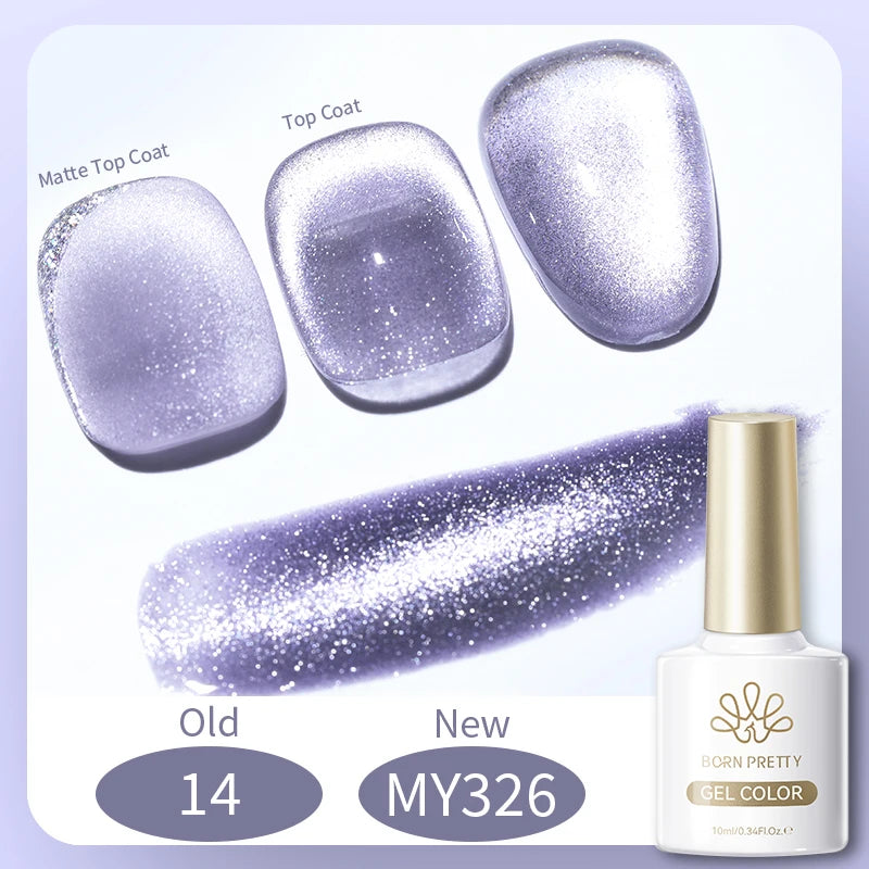 BORN PRETTY 10ml Dark Red Cat Magnetic Gel Nail Polish for Winter Nails DIY Jelly Glass Silver-Light Varnis Semi Permanent