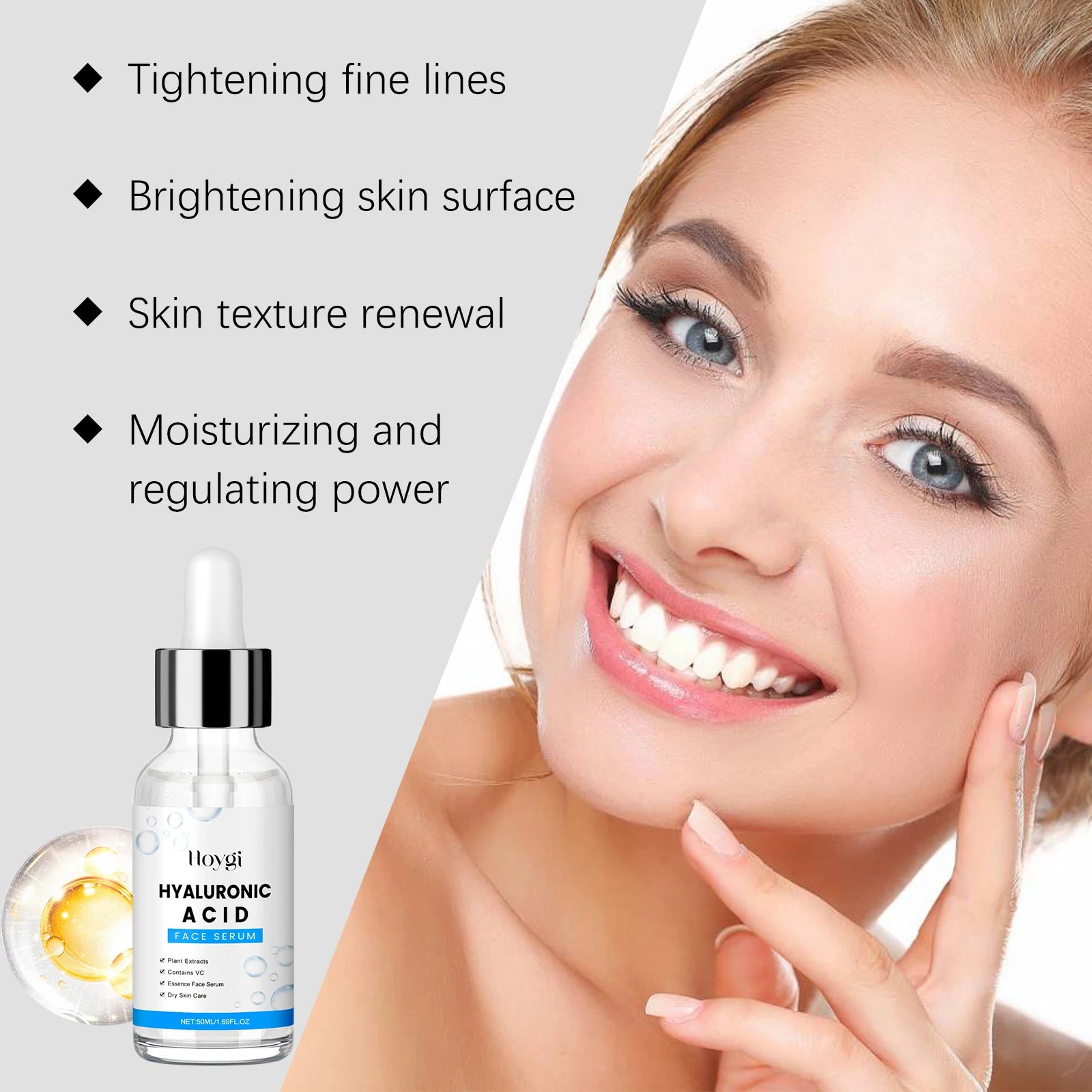 Hyaluronic Acid Serum 50ml Anti Aging Face Serum With Centella Asiatica Deep Hydration For Glowing Skin For Fine Lines Wrinkles - BlissFully