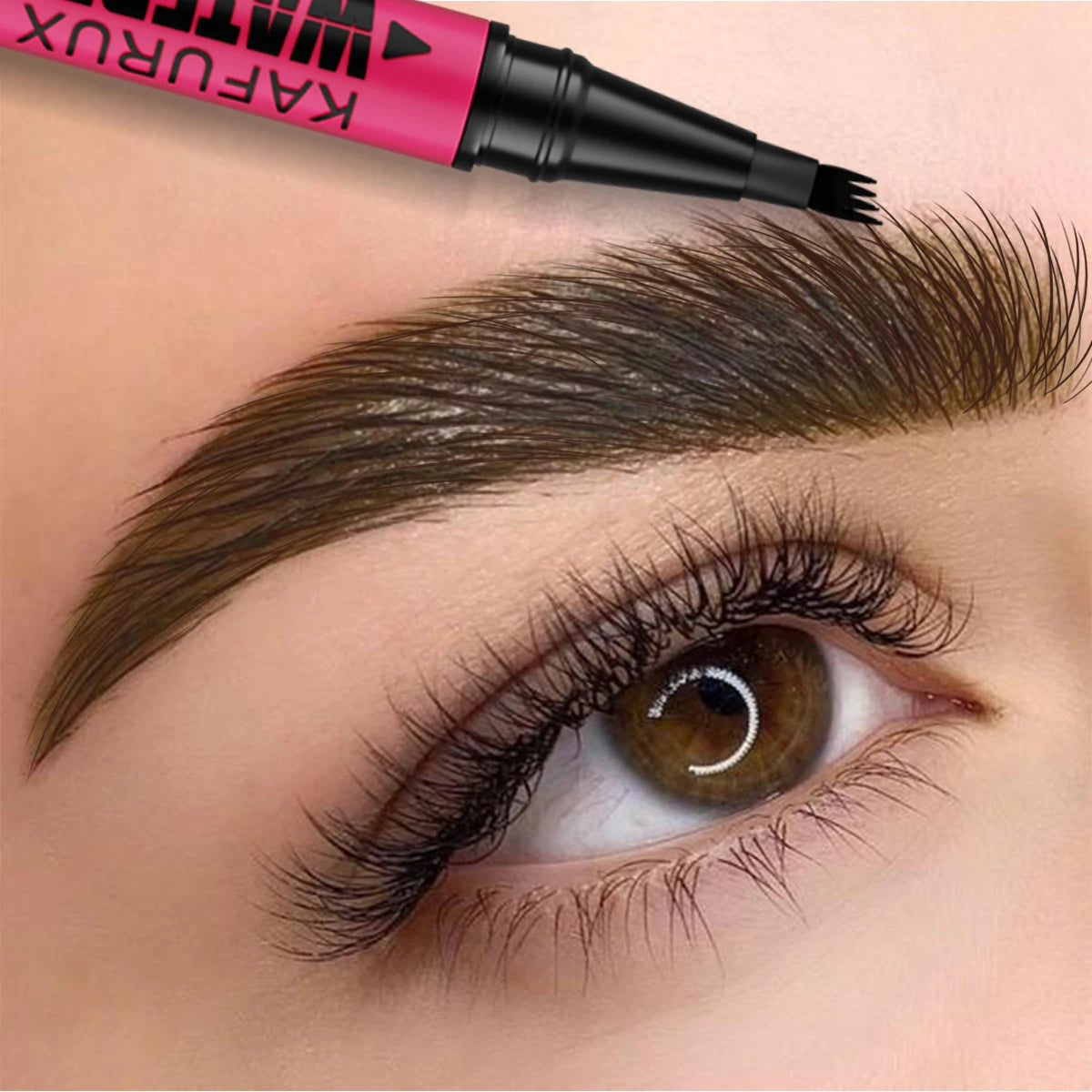 3-color Waterproof eyebrow pen, microblading eyebrow pencil with 4 split head, natural looking brows eye makeup cosmetics gifts