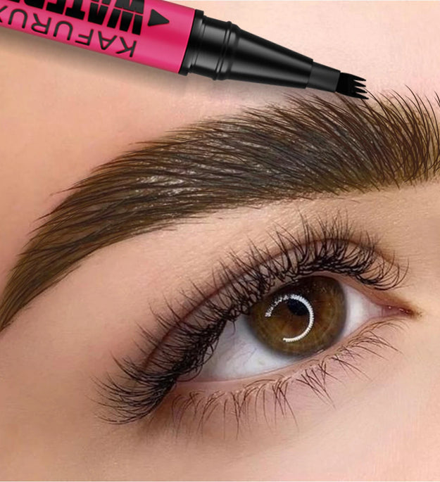 3-color Waterproof eyebrow pen, microblading eyebrow pencil with 4 split head, natural looking brows eye makeup cosmetics gifts
