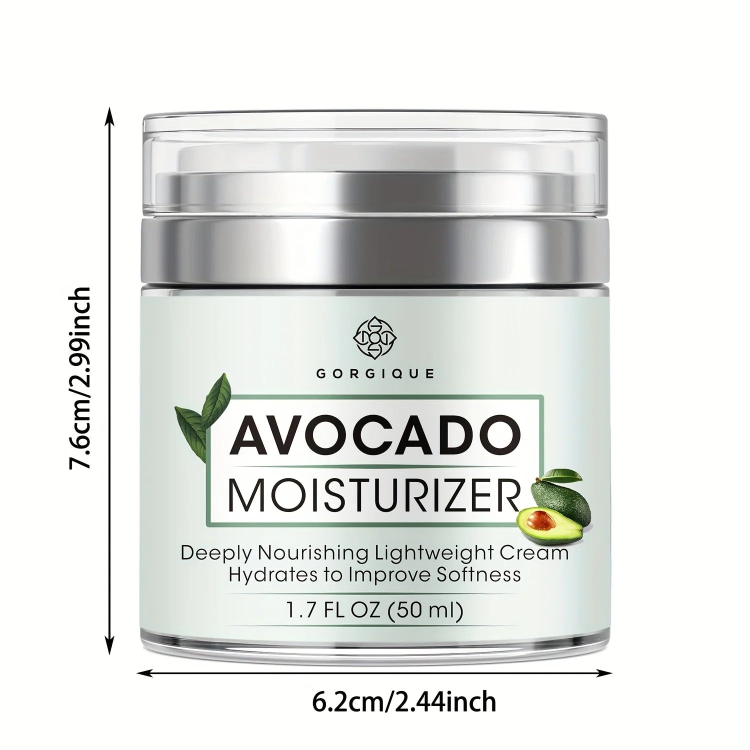 Glow Boosting Avocado Moisturizer for Face Neck Decollete Super Moisturizing Facial Lightweight Cream