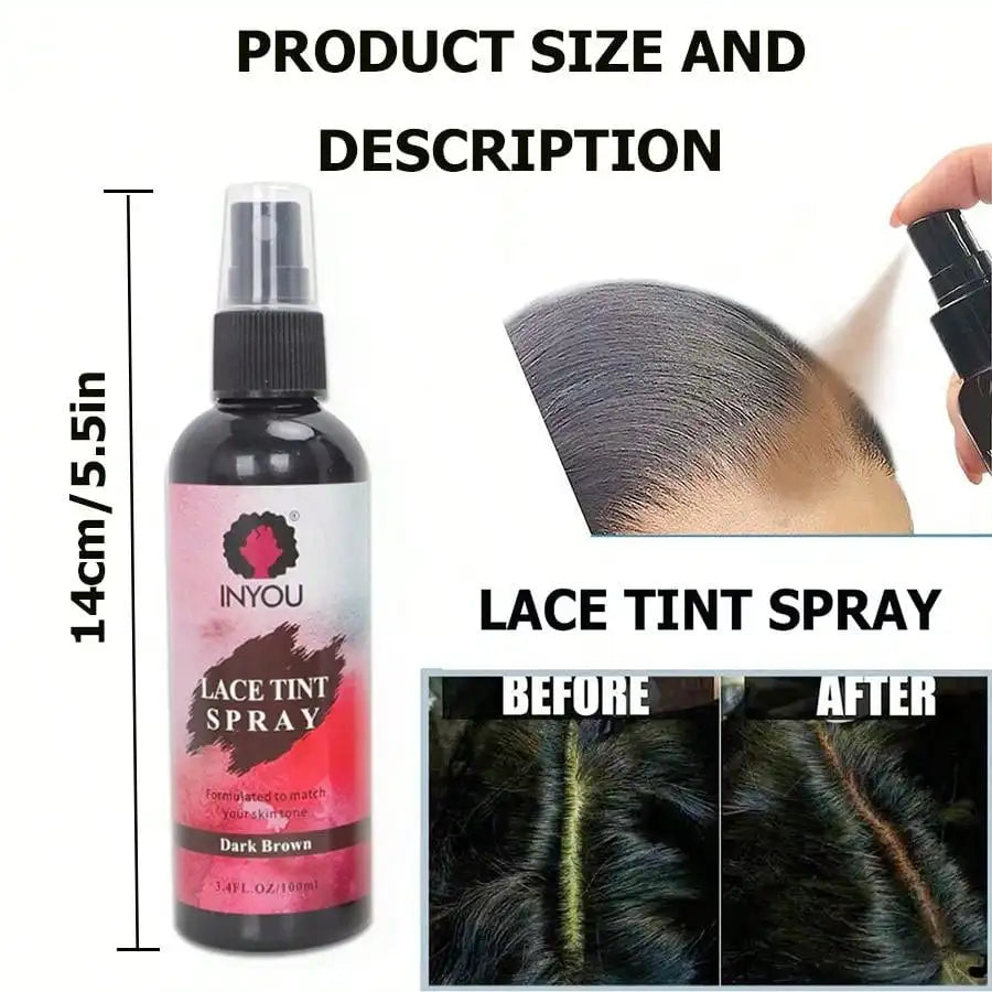 Lace Tint Spray For Wigs, Waterproof Lace Tint Melting Mousse Spray Concealer For Lace Closure Front Wigs Toupees - BlissFully