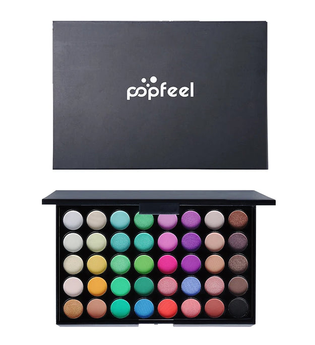 POPFEEL 40 Colors Eyeshadow Palette Long Lasting Easy Makeup Brown Eyeshadow Palette, Pink Eyeshadow Palette