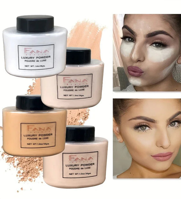 4 Color Luxury Powder for Women Face Foundation Banana Powder Bottle Loose Powder Authentic Oil-Control Beauty Make Up Art Tools