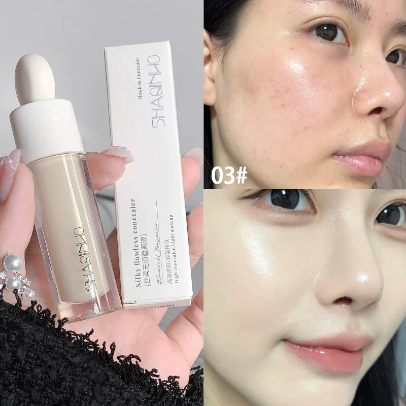 SHAQINUO Flawless Hydrating Concealer - Brightens Dark Circles & Smooths Tear Troughs | Long-lasting Formula, Non-cakey Finish